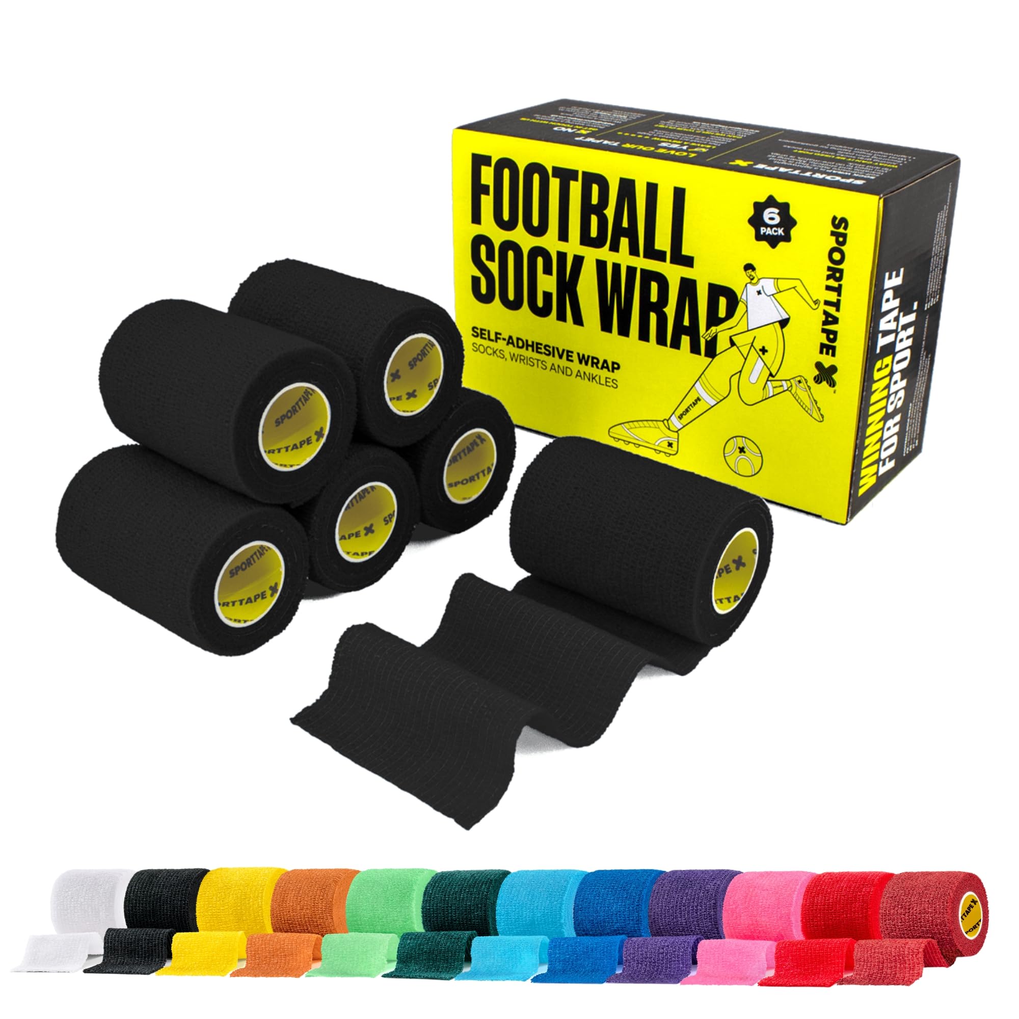 SPORTTAPE 6 Rolls Self-Adhesive Cohesive Bandage, 7.5cm x 4.5m, Beige - Compression & Vet Wrap for Dogs, Horses, Sports Stretch Tape for Football, Ankles, Joints, Fingers, Wrists & Sock Tape — view 29