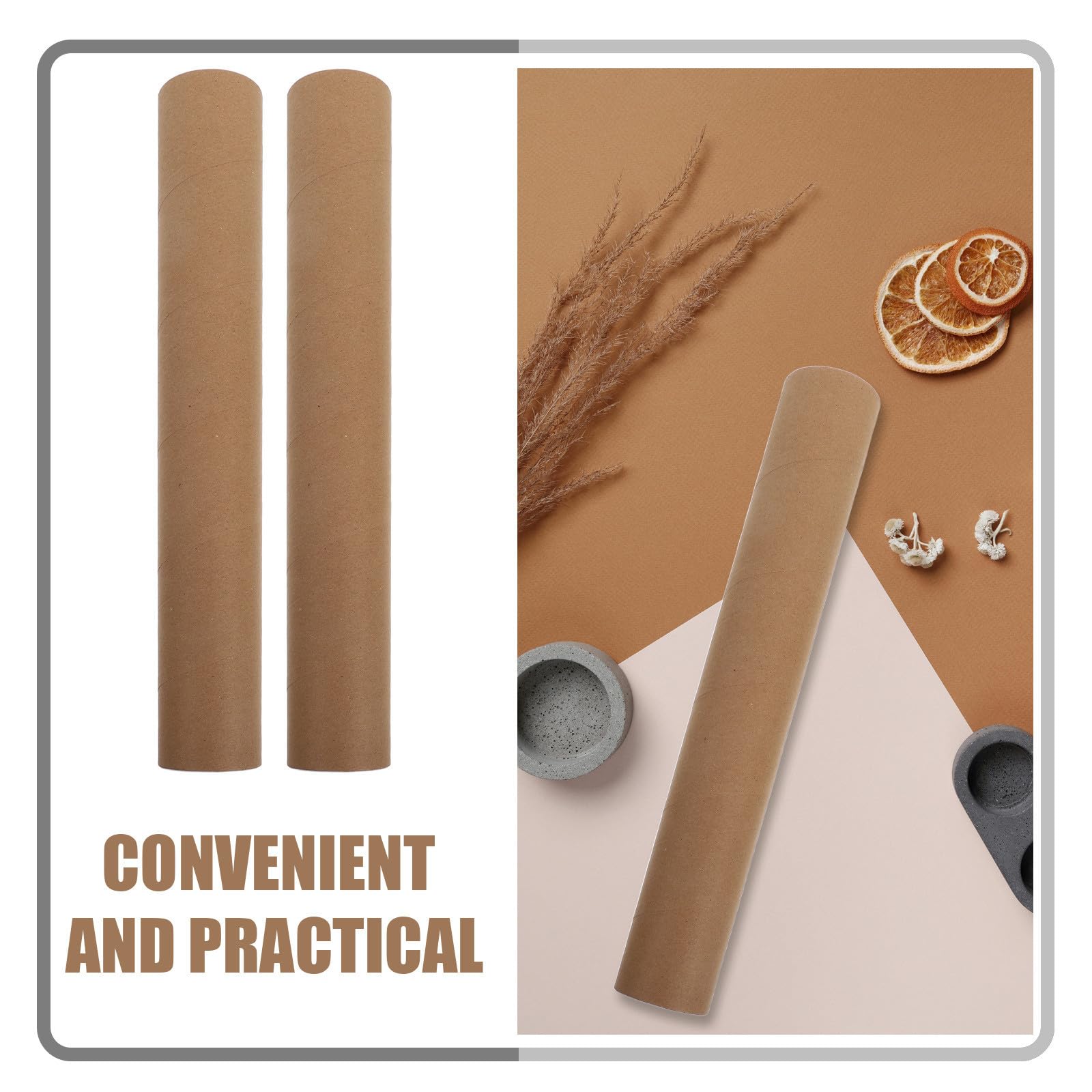 Pappröhren mit Deckel 10 Stück 50mm Innendurchmesser 40cm lange Kraftpapier Versandrollen Verstärkt zum Schutz von Postern, Kalligrafie und Angelzubehör