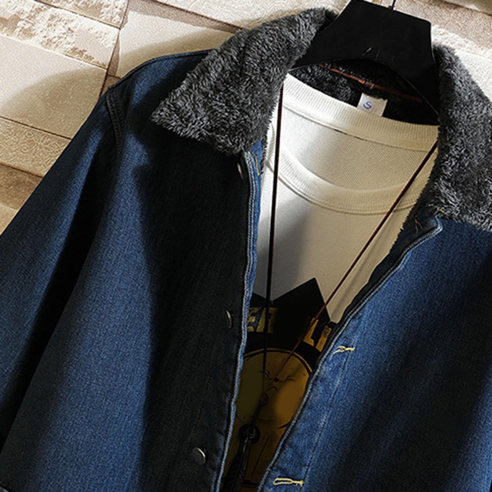 Amazon.com: Mens Winter and Autumn Loose Casual Denim Trench Coat