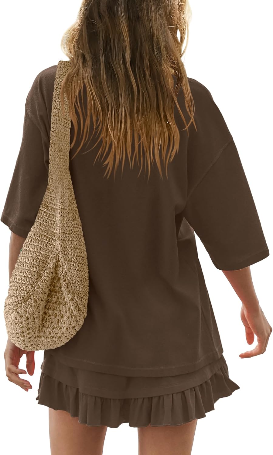 Panadila Women 2 Piece Skirt Sets Casual Two Piece Skirt Set Short Sleeve Tops and Flowy Skirts Beach Outfits - Image 4