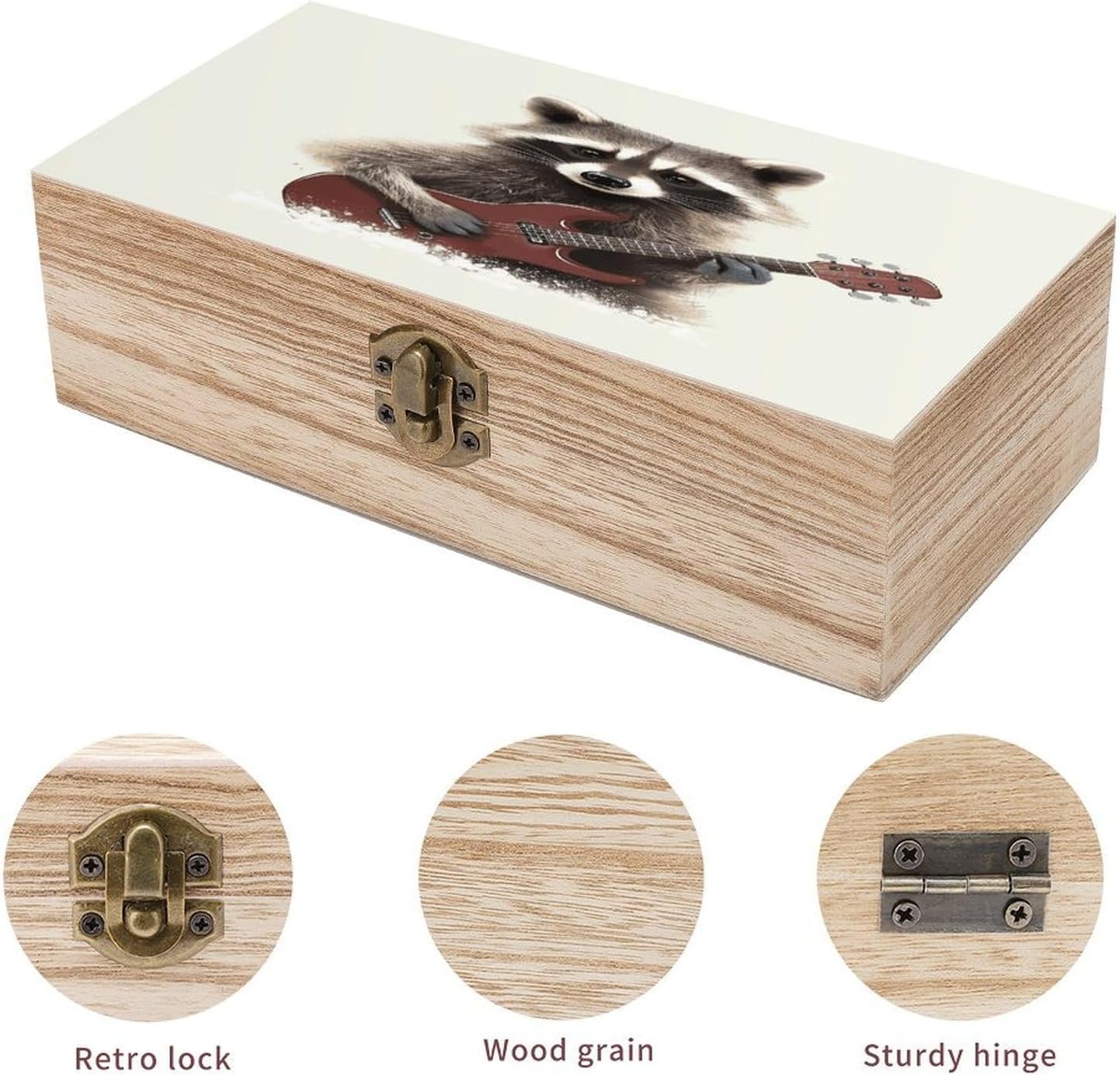 Funny Raccoon Wooden Keepsake Box, Memory Box image 3