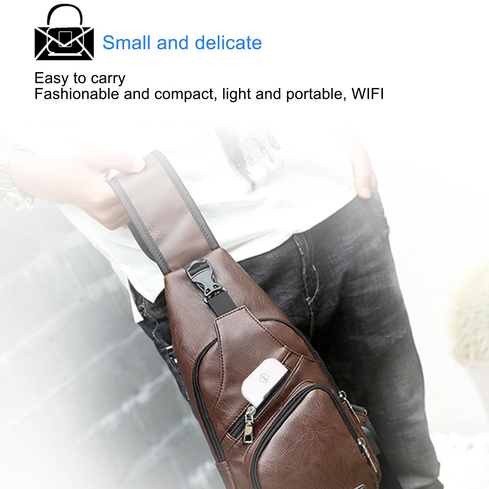 Point D'accès WiFi Mobile, Routeur WiFi Portable, Dispositif de Point D'accès WiFi avec Emplacement pour Carte SIM, Prise en Charge de 10 Utilisateurs, 150 Mbps, Batterie 3000 MAh
