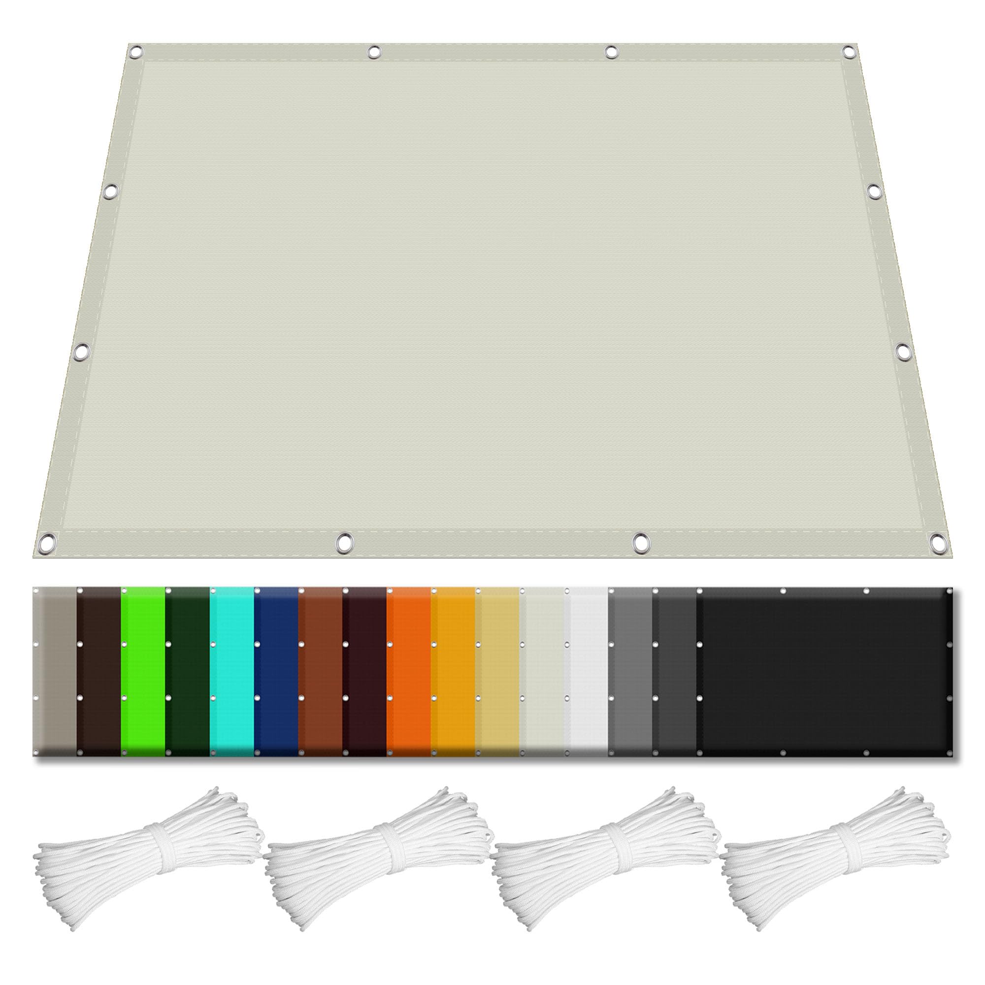 Toldo Vela Rectangular Impermeable 110x450 Cm | Sombra UV Para Terraza, Jardín O Balcón
