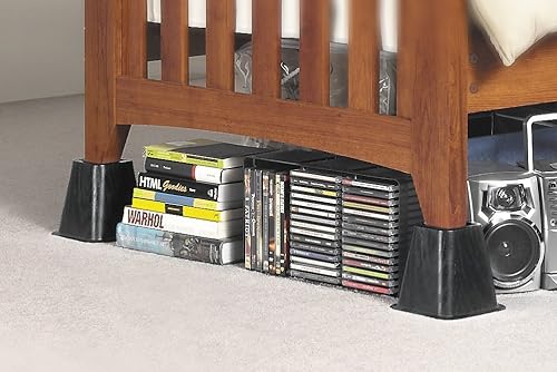 Miniatura 3 de Whitmor 6511-3349-BLK Elevadores de cama 4 unidades negros