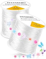 Vista 10 de 6 Rollos FIVEIZERO Cordón Elástico para Pulseras, 0.4mm, 0.5mm, 0.6mm, 0.7mm, 0.8mm, 1mm Hilo Elástico Transparente de Cristal para Pulseras