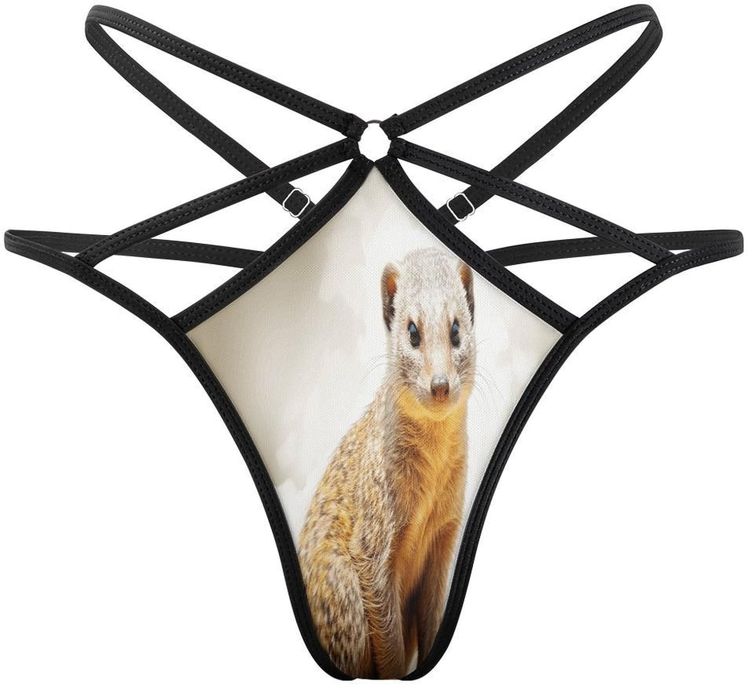 Women's Sexy G-String Thong Panties, Sheer Mesh T-back Underpants | Wild Meerkats Breathable Stretchy Low Rise Underwear, Comfort Soft No Show Panties for Date Night, 3X-Large