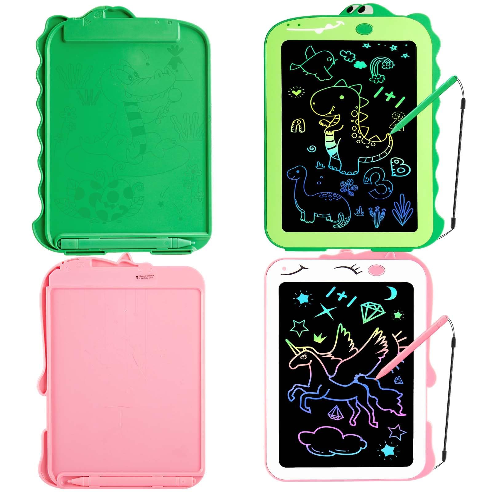 LCD Writing Tablet for Kids, Colorful Toddlers Toys Drawing Board, Educational Doodle Pad Kid Toys for 3 4 5 6 7 8 Year Old Girls Boys Birthday Party Christmas Gifts,8.5inch, Green and Pink