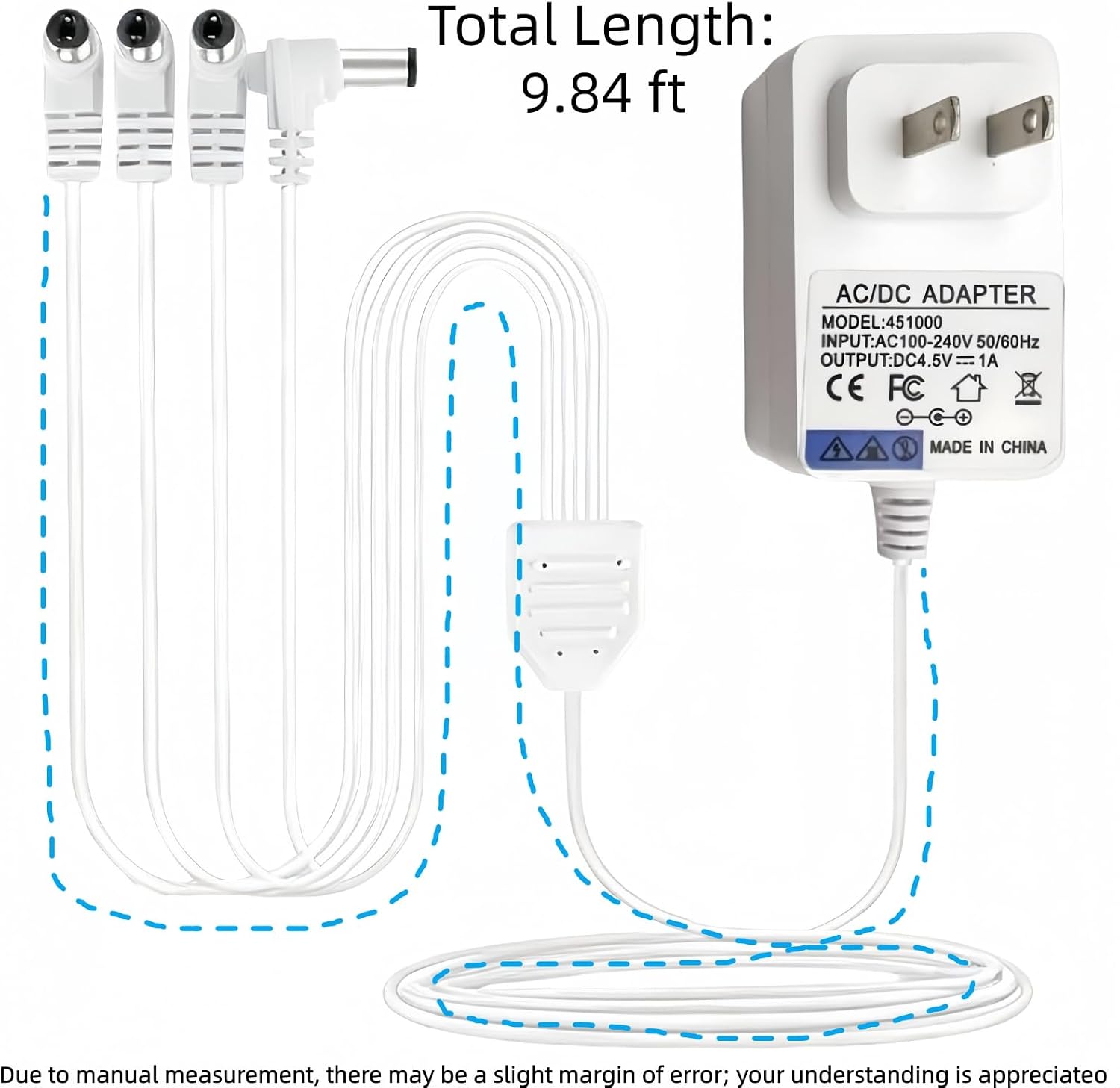 4.5V AC/DC Power Adapter for Lemax Lighted Accessory 4-Output