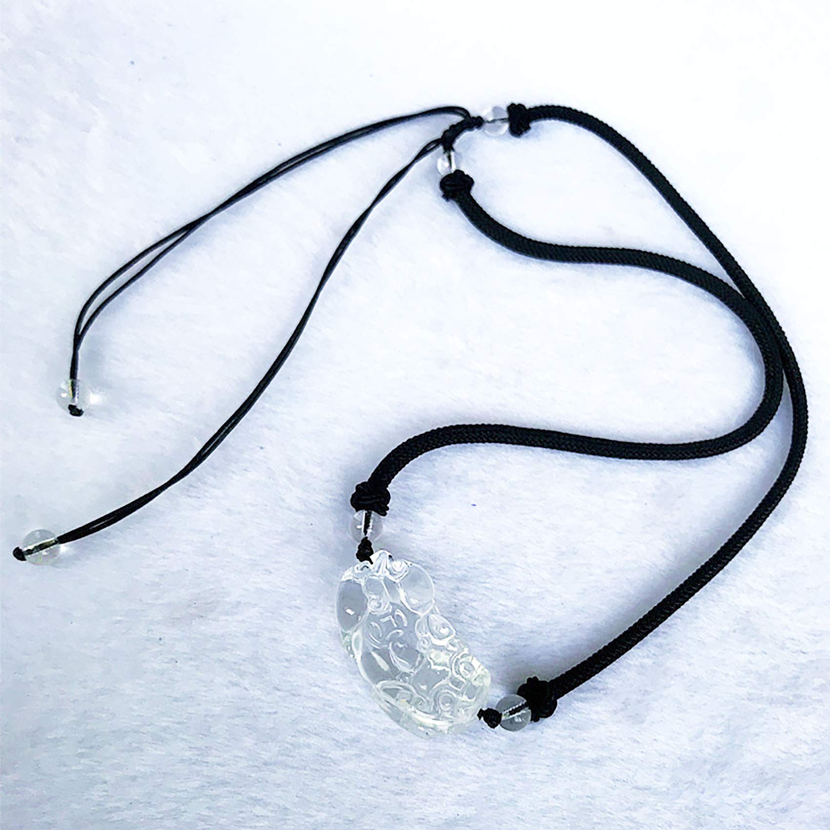 Feng Shui Armband, Feng Shui Reichtum Halskette/Pi Yao Drache Avatar Halskette Verstellbares Chakra Edelstein Kristall Amulett für Geld Glück Paar Männer Frauen