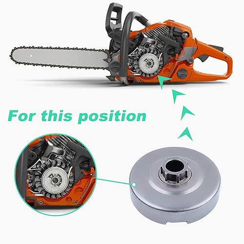 Miniatura 4 de Adefol Conjunto de tambor de embrague para motosierra Husqvarna 372 371 365 362 XP Jonsered 2172 2171 2165 2165 2163 2071 2065 2063, tambor de