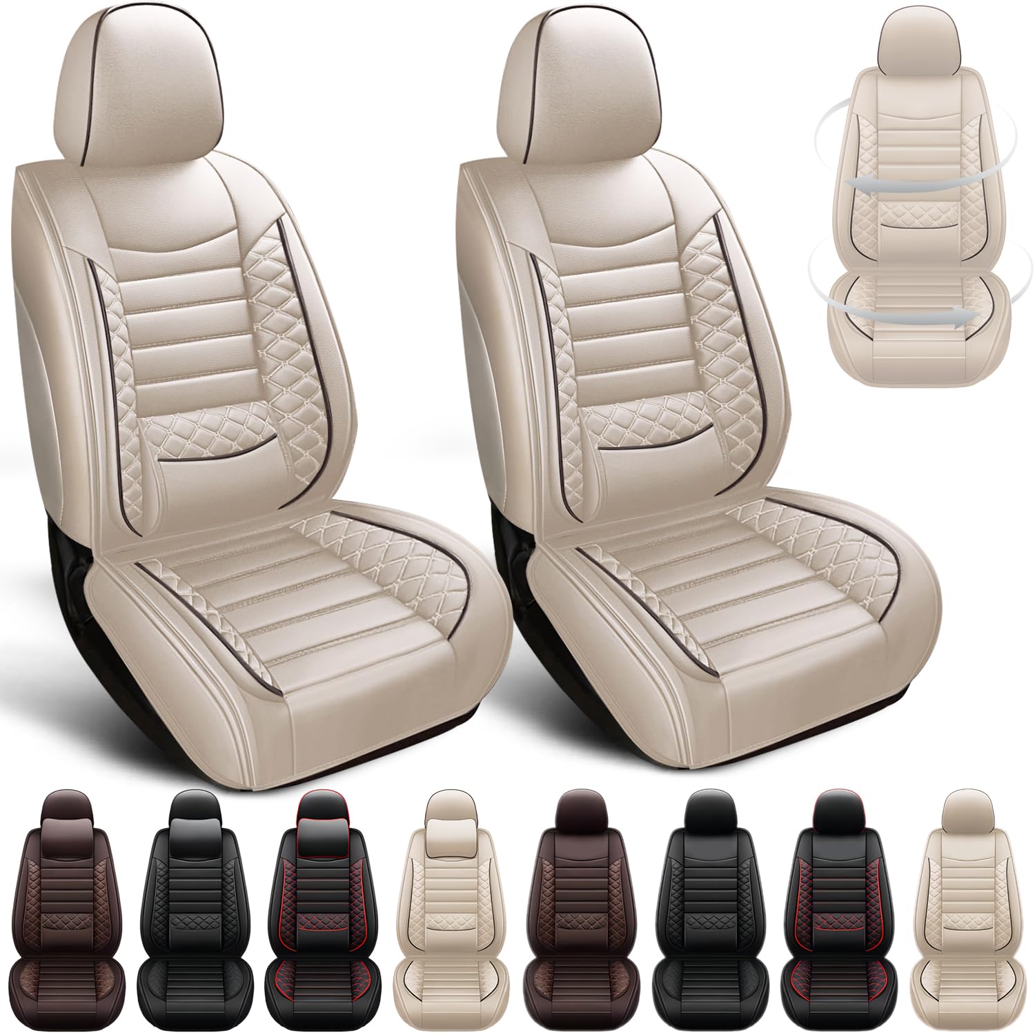Astira Leather Seat Covers for BMW X3 2005-2023 2024 2025,2-Seat Luxury Car Seat Covers Front Set,Waterproof Seat Protectors Auto Seat Covers,