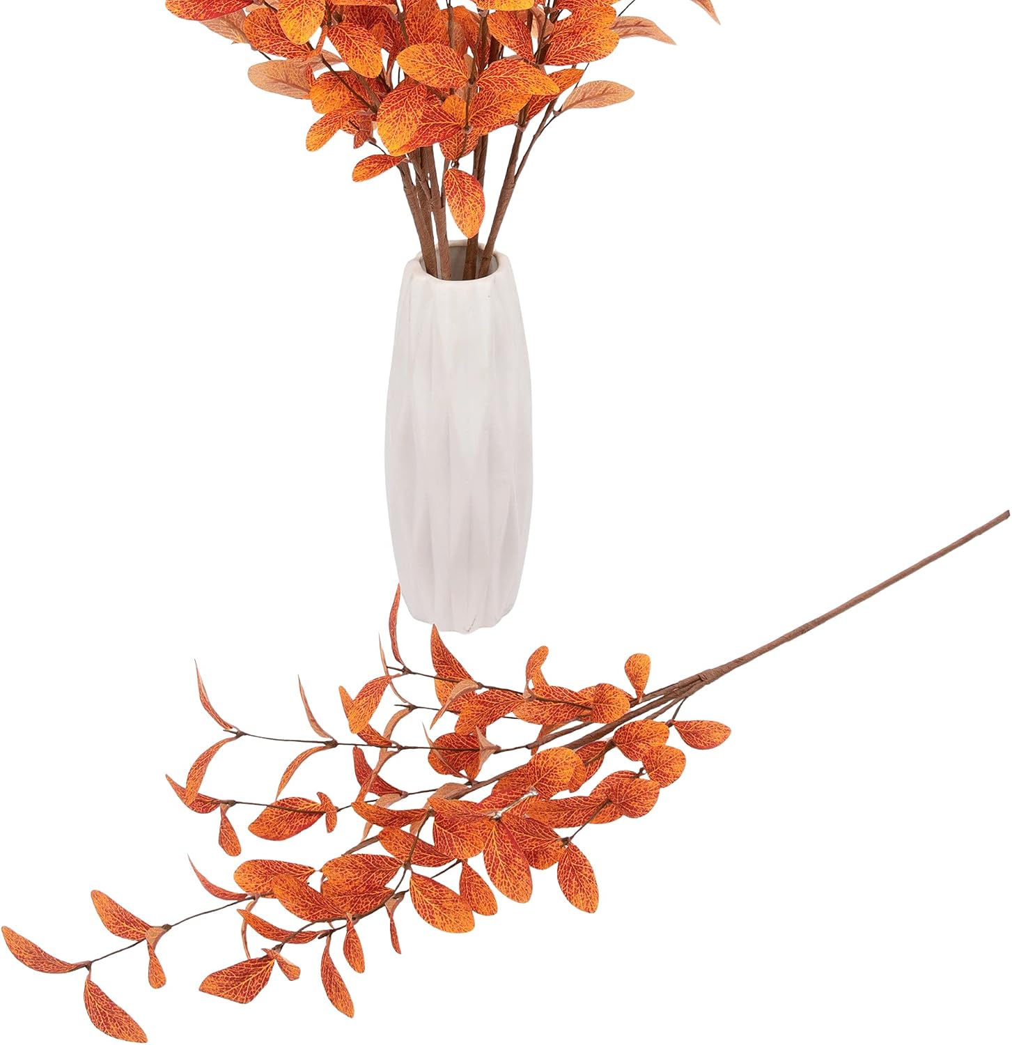 VGIA 6 Pcs Artificial Eucalyptus Stems Fall Eucalyptus Leaves Fall Decorations with Fall Leaves for Office and Home Artificial Plants for Floral Arrangement