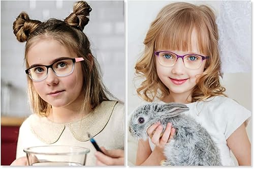 Miniatura 6 de Gafas de bloqueo de luz azul de FaceWear, 2 unidades para niños y niñas de 3 a 15 años, para ordenador, teléfono, juegos, TV