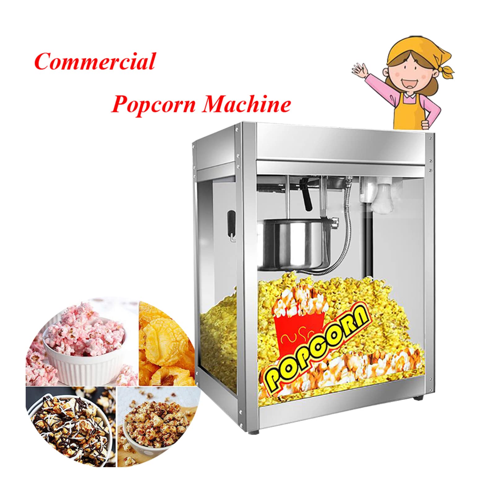Máquina de Palomitas de maíz, Fabricante de Palomitas de maíz Retro, máquina de Palomitas de maíz de Aire Caliente, máquina de Palomitas de maíz Comercial de Aire Caliente de 1300