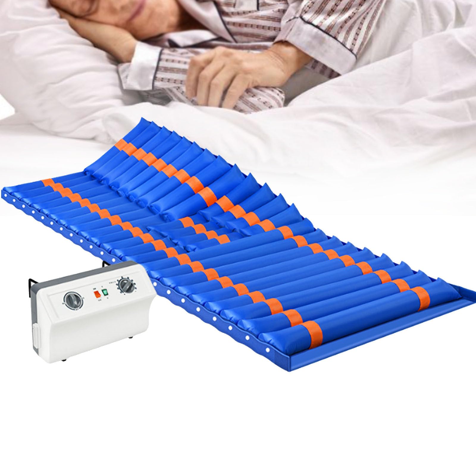 Almohadilla para colchón antiescaras,colchón de presión alterna,Almohadilla Impermeable para aliviar Las úlceras por presión para Camas de Hospital y Uso doméstico,Turnleftandright