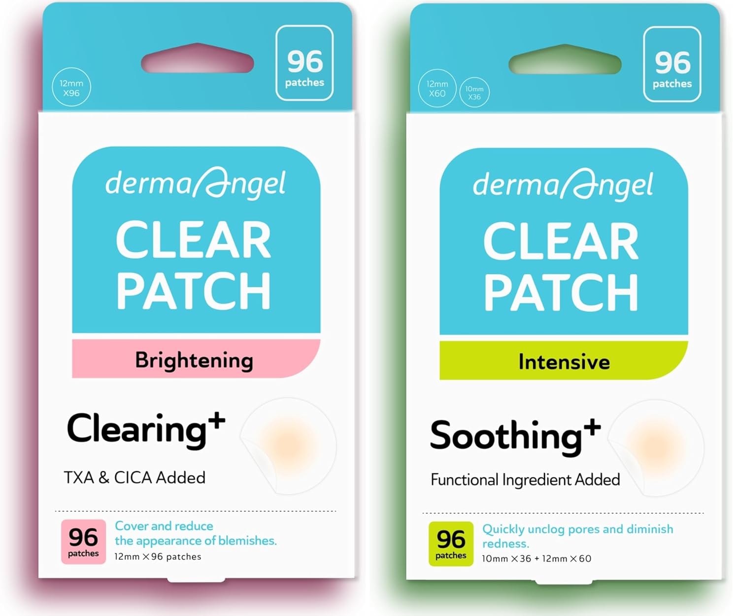 DERMA ANGEL Ultra Invisible Salicylic Acid Acne Patches and Post Acne Dark Spot Patches Bundle - Day and Night Use - UPGRADED