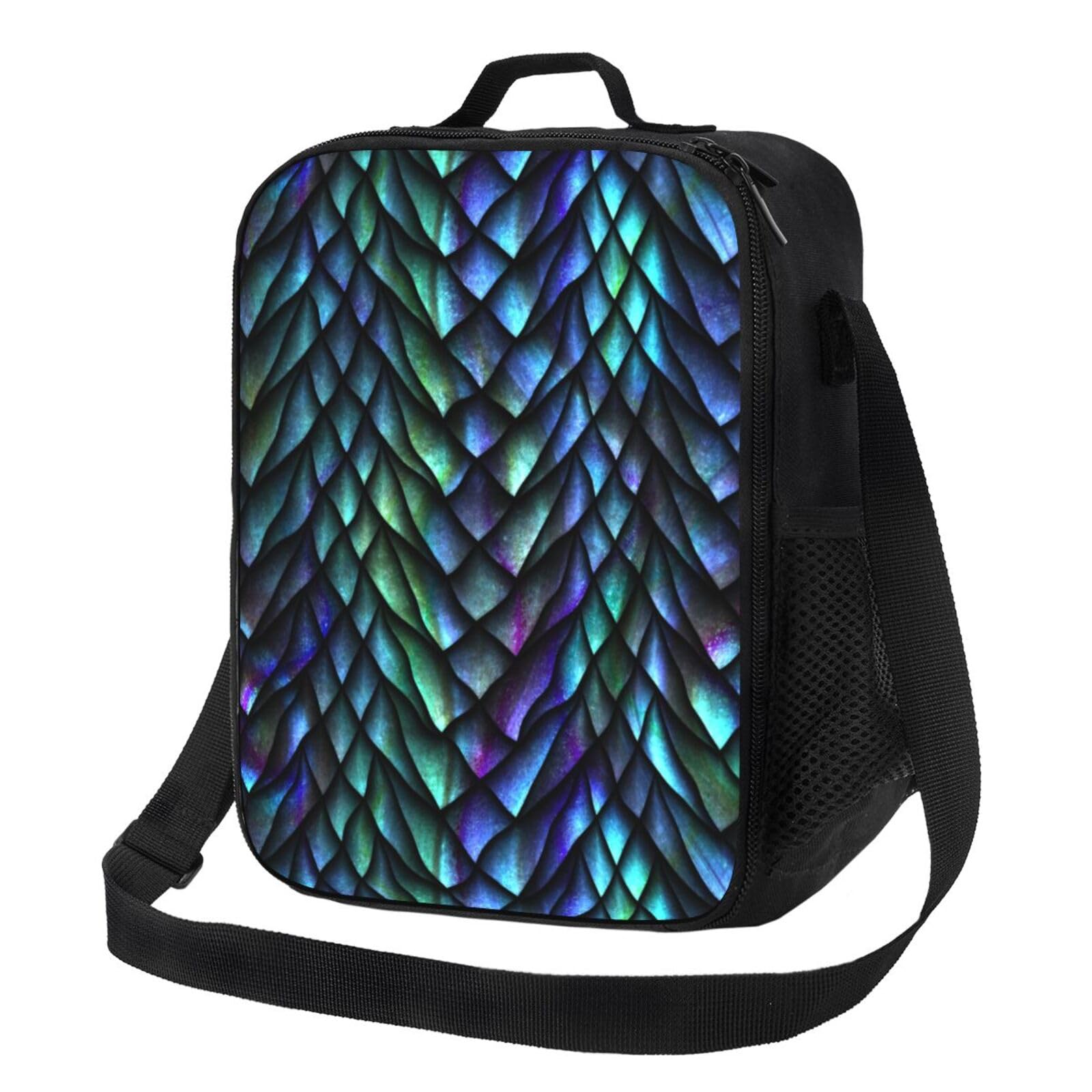 Gaakvrr Dragon Scale Lunch Bag for Boys, Insulated Lunchboxg for Adult Teens Girls, Reusable Portable Lunch Box for Kids Dragon Scale Gifts