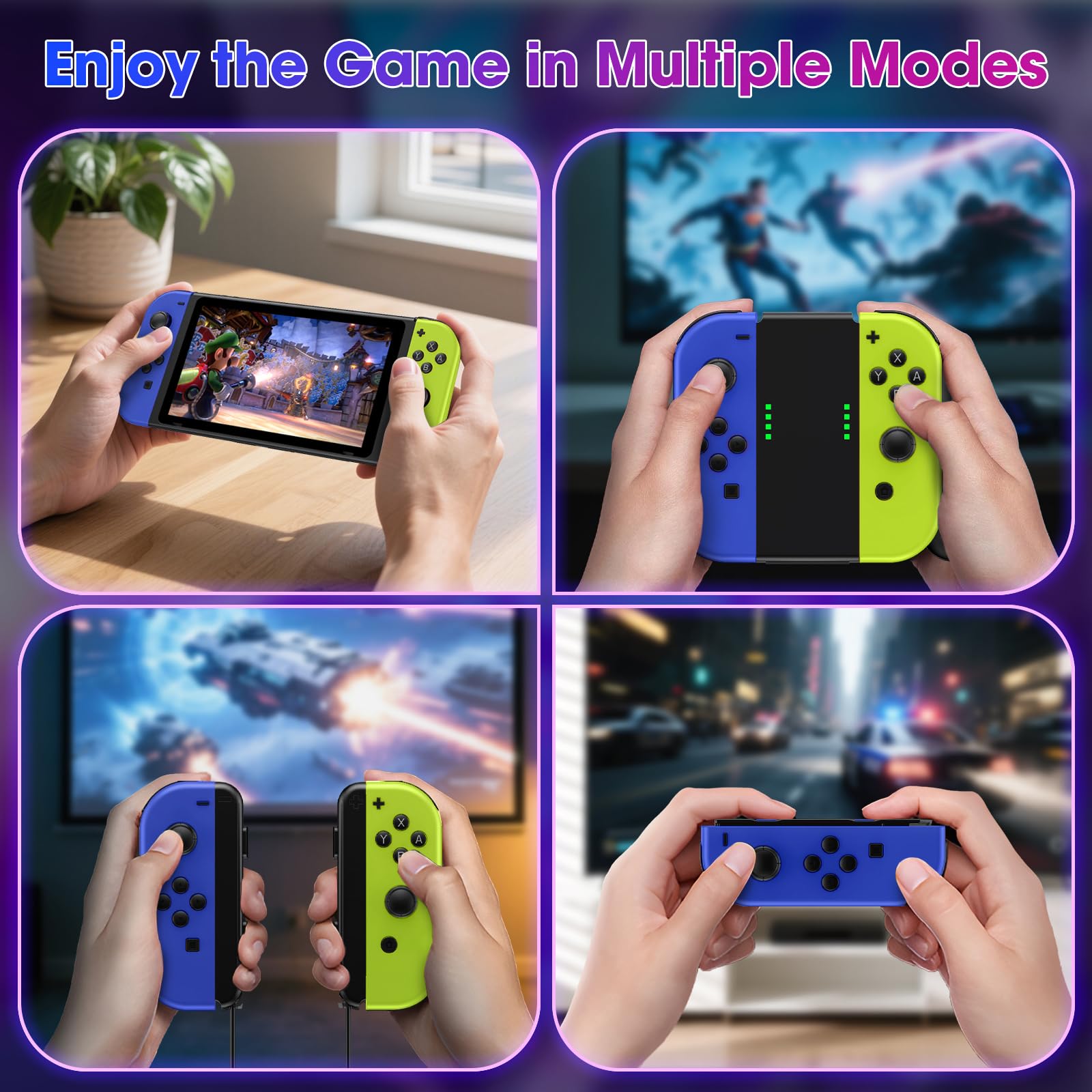 LNLBADNZ Replacement for Nintendo Switch Controller, Left and Right Switch Wireless Controllers Compatible with Switch/Lite/OLED, Support Motion Control/Wake-up/Dual Vibration (B-Y) — view 5