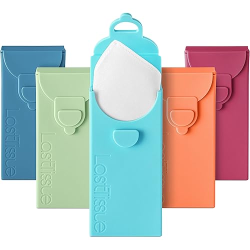 LastTissue® Reusable Cotton Tissue Pack – Sustainable, Durable, Eco-Conscious, Portable & Washable Facial Tissues for Men and Women with Travel Handkerchief Storage Case