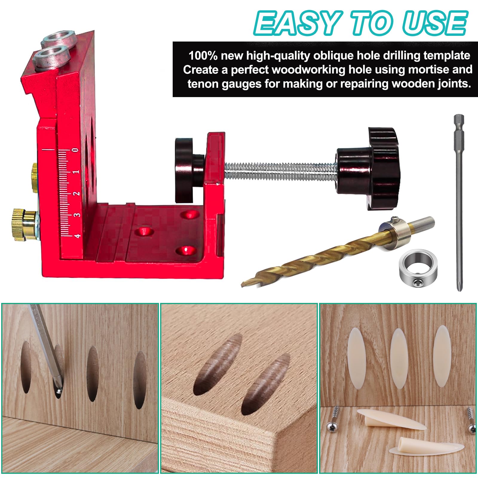 Pocket Hole Jig Kit - Voor het boren van pocketgaten en schuine gaten | bol
