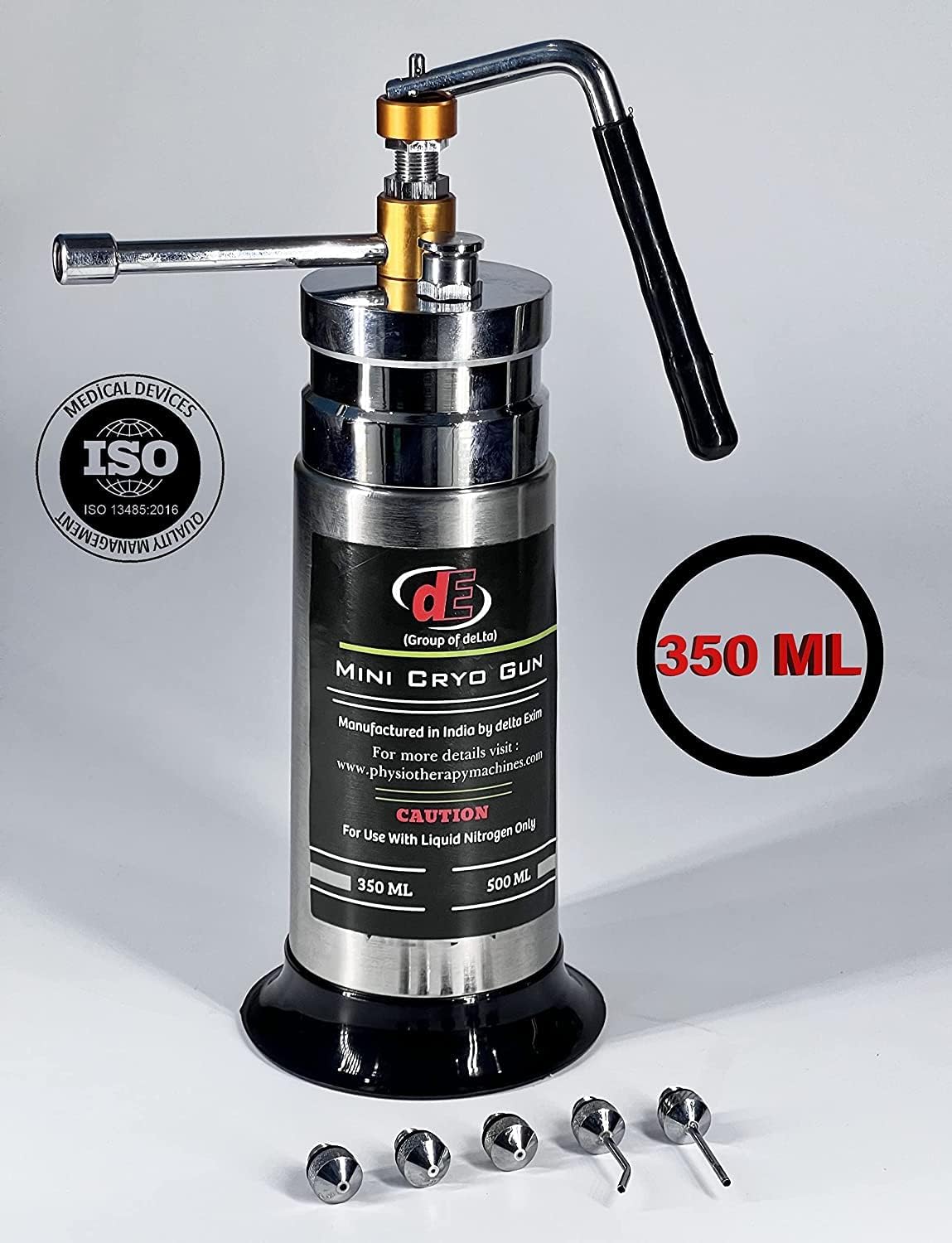 Mini Liquid Nitrogen Sprayer - Freeze Instrument Unit with 5 Freeze Heads, Empty Tank