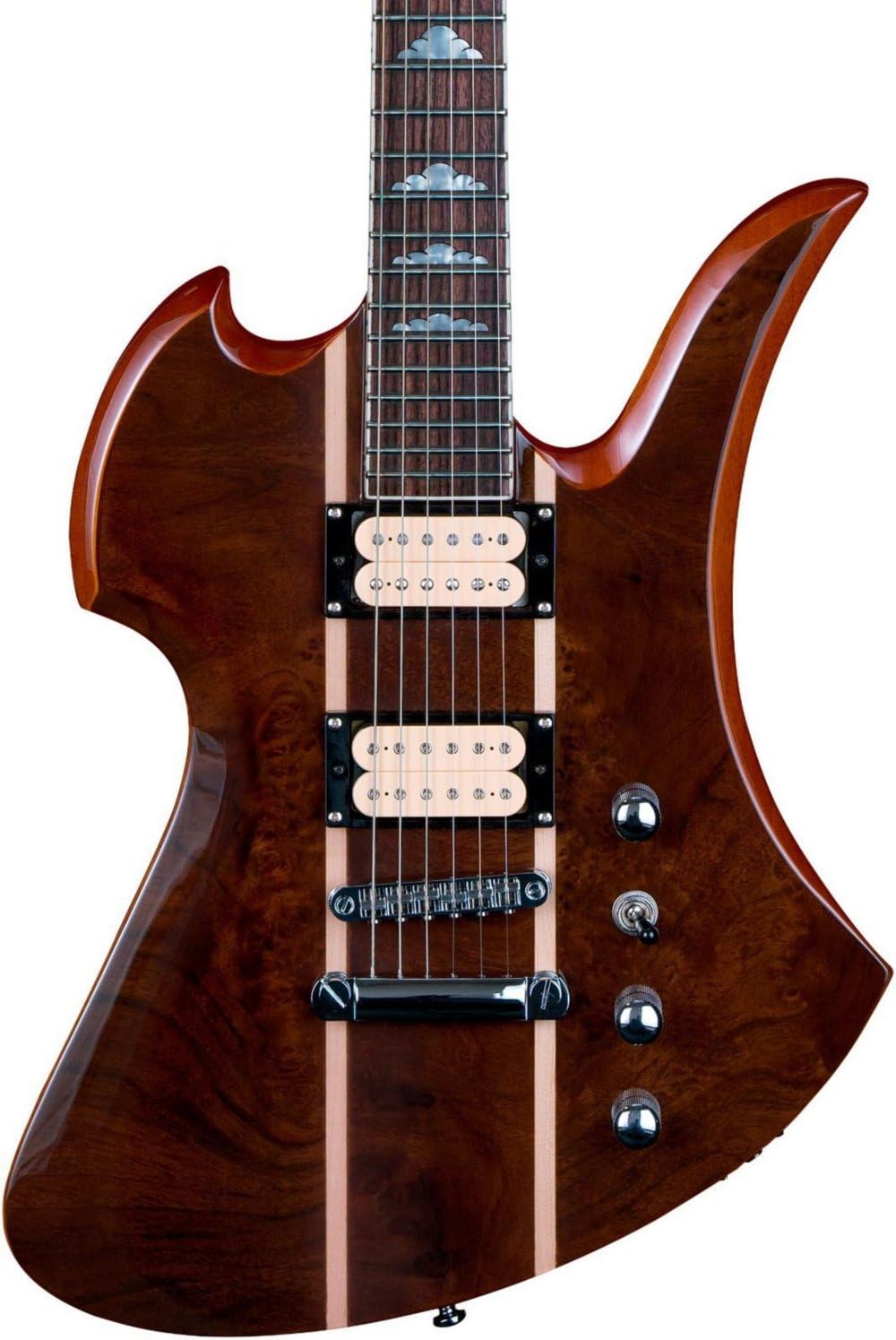 B.C. RICH Mk9-MB-WNB w/case Mk9 Mockingbird Electric Guitar with Hard Shell Case, Walnut Burl