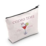 WCGXKO Cosmo Cocktail Gift Set - Cosmo Time Makeup Bag for Alcohol Drinking Lovers