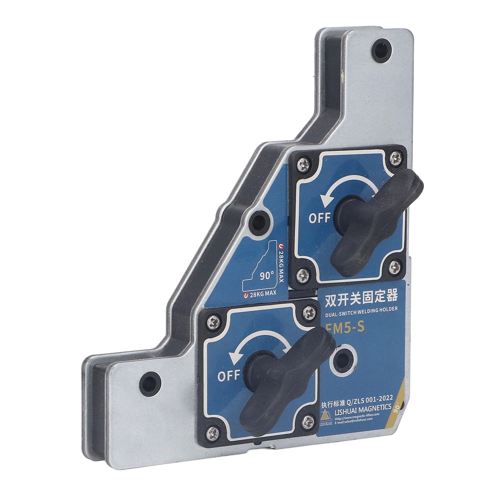 YAOGOHUA 2Pcs Welding Magnet 2 Switch 90 Degree 28KG Welder Magnetic Holder Angle Support Fixture Tool