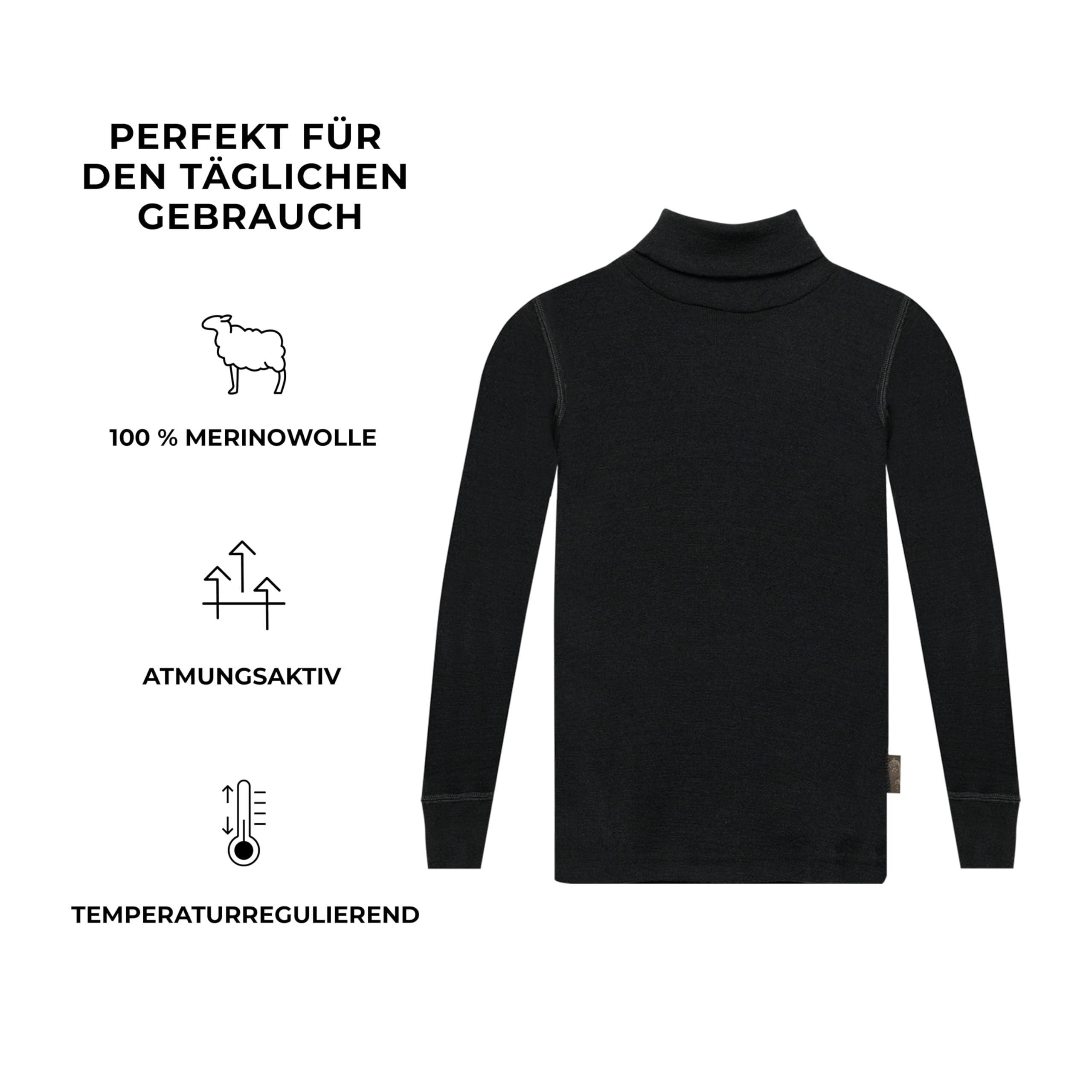 Dilling Kinder Rollkragenshirt aus Merinowolle