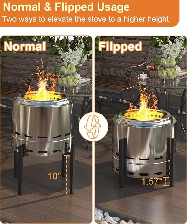 Garbuildman 15-27 Inch Universal Firepit Stand for Solo Stove Bonfire Ranger Yukon and Other 15-27" Outdoor Fire Pit, Metal Fire Pit Accessory for Outside Firepit, Outdoor Fireplace Tools, Black by Garbuildman - Image 9