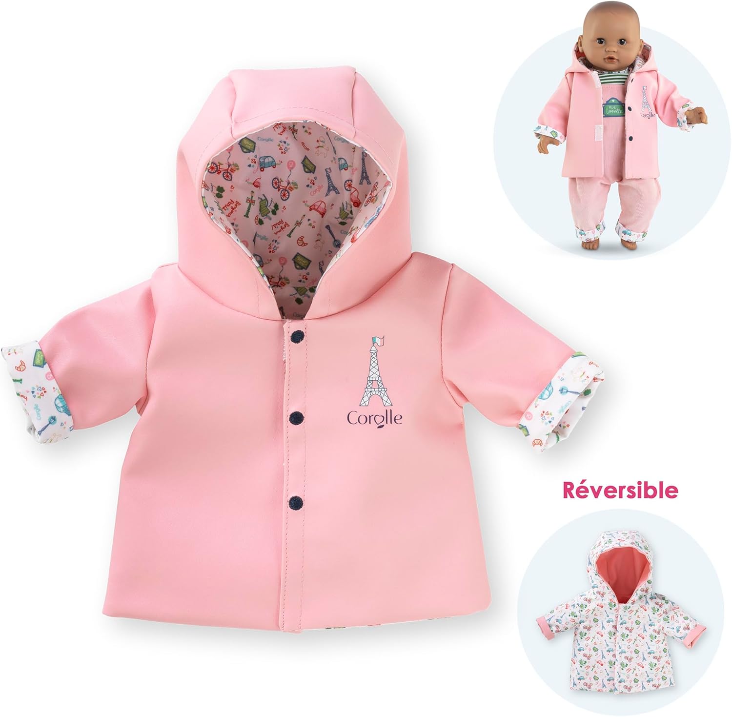 Corolle - Reversible Wax, Weekend in Paris, Clothing, for Doll 30 cm, from 18 Months, 9000111070