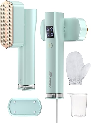 Miniatura 9 de Vaporizador de viaje para ropa, plancha portátil de calentamiento rápido de 15 segundos, tiempo de funcionamiento de 35 minutos y tanque grande