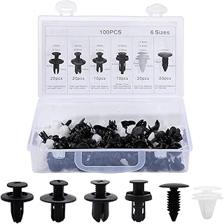 100Pcs Car Body Trim Clips - Car Retainer Clips Universal Auto Clips Plastic Nylon Rivet Trim Clamp, Car Door Bumper Fender Retainer Clips Liner Sealing Strip Fixed Clips Fasteners Tools