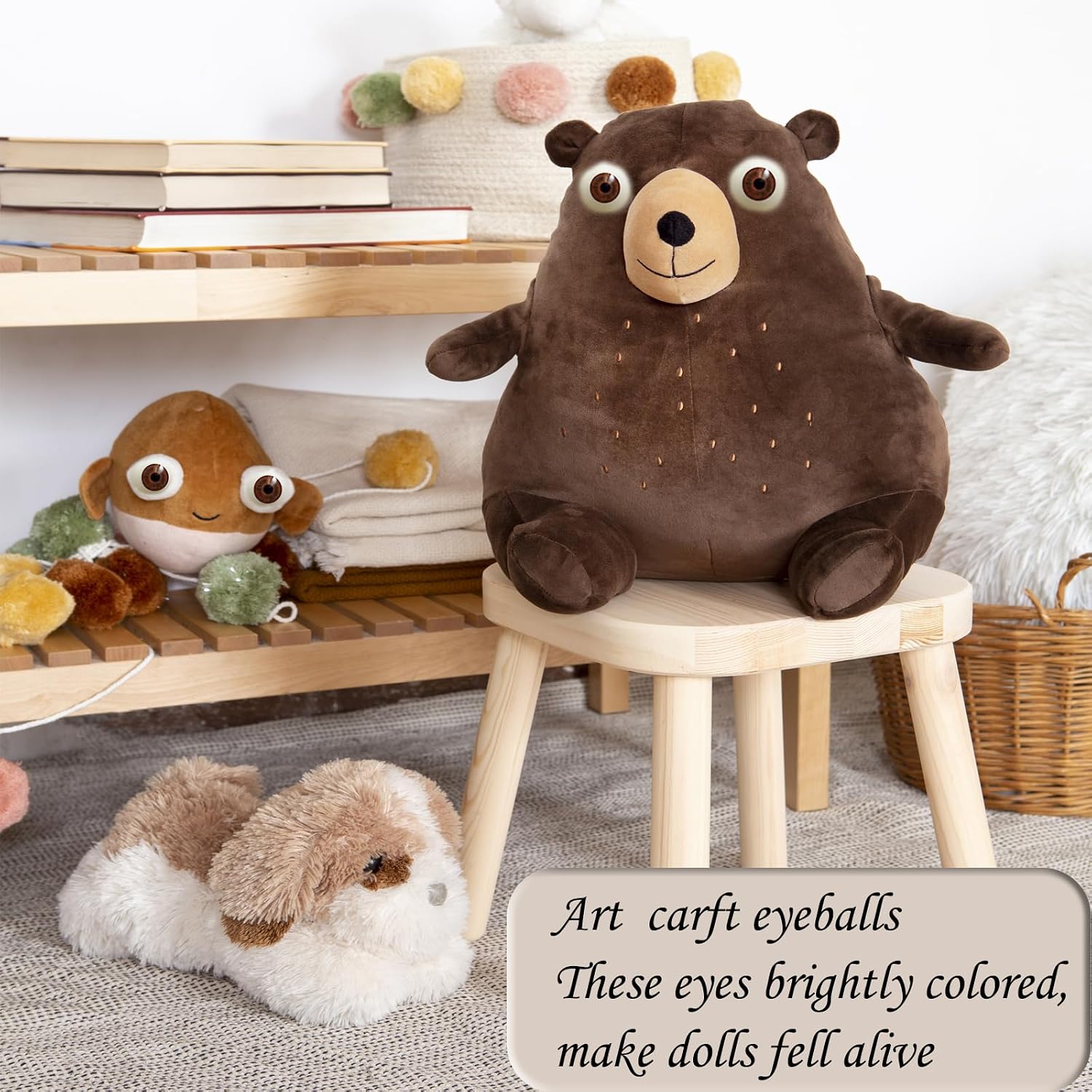 Realistic Acrylic Halloween Eyeball 1 Pairs Half Round Plastic Eyeball Doll Making Eyes Halloween Decor Props 1.18 in Fake Eyes, Brown
