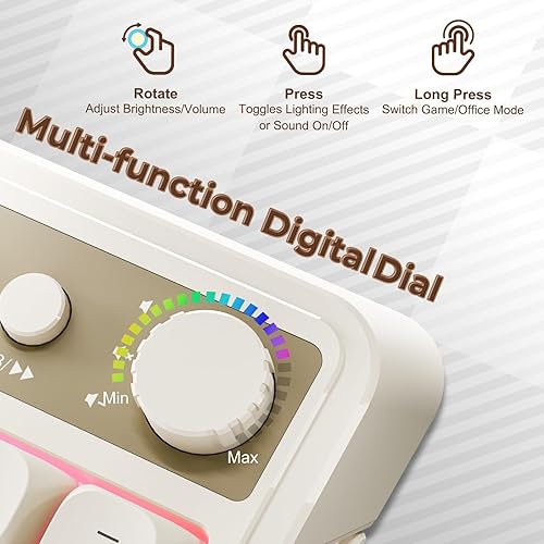 Miniatura 7 de AULA Teclado para juegos S99, teclados de computadora inalámbricos, triple modo Bluetooth2.4GHzUSB-C, teclado cremoso personalizado con teclado