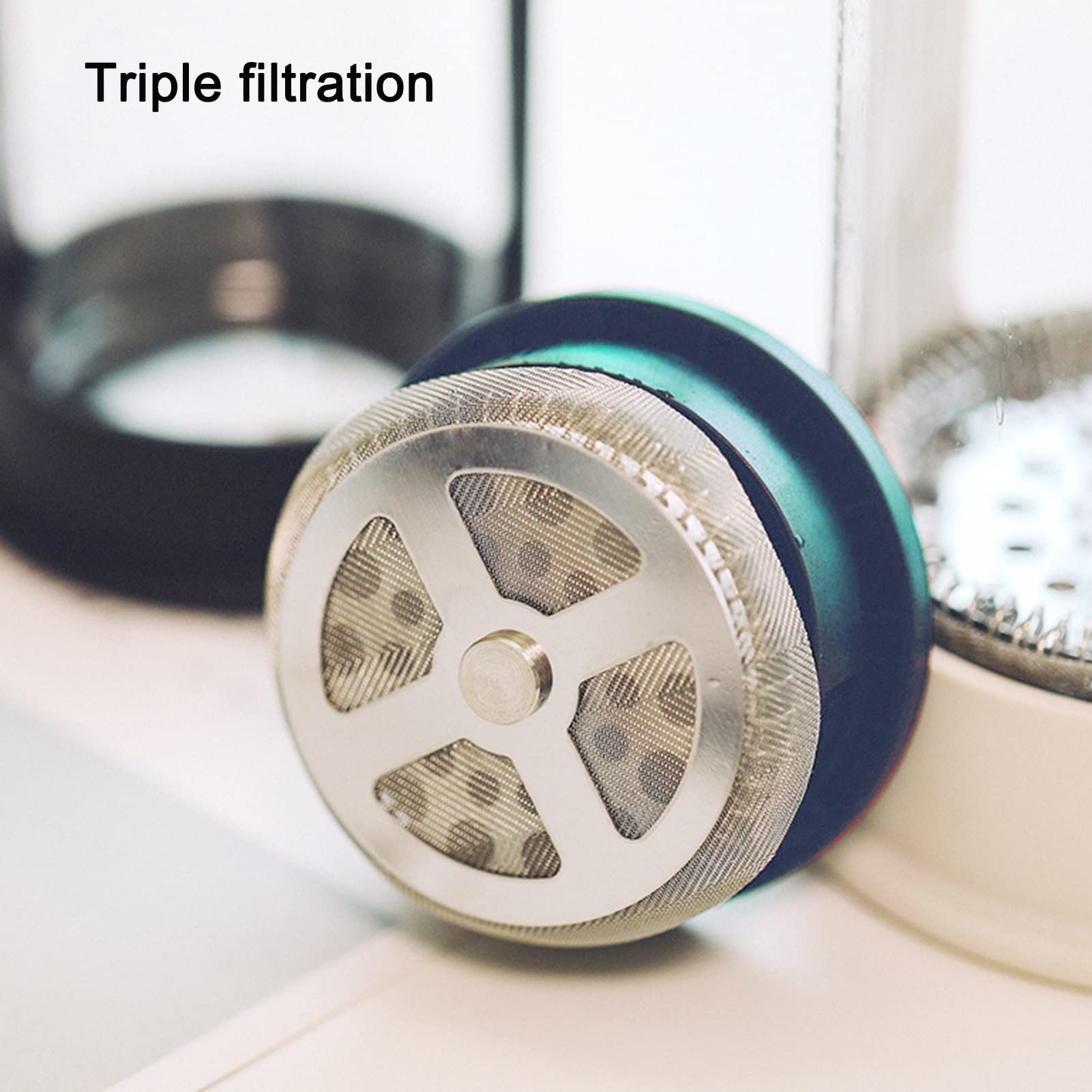 Cafetera Émbolo, Cafetera Francesa De Vidrio De Borosilicato Resistente Al Calor, Cafetera De Piston, French Press, Prensa De Café De Acero Inoxidable 304 Con 3 Filtros, Tetera Para Viajes De Campame