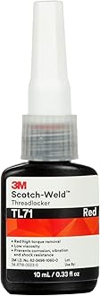 Scotch-Weld Threadlocker TL71, Red, 10 mL Bottle, 0.33 fl. Oz., 1 Each, Prevents Nuts and Bolts from Loosening with Vibration