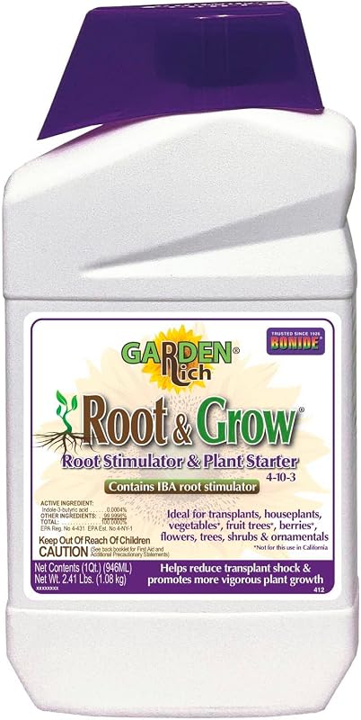 Bonide Garden Rich Root & Grow Root Stimulator & Plant Starter | 32 oz Concentrate, 4-10-3 Fertilizer For Transplanting