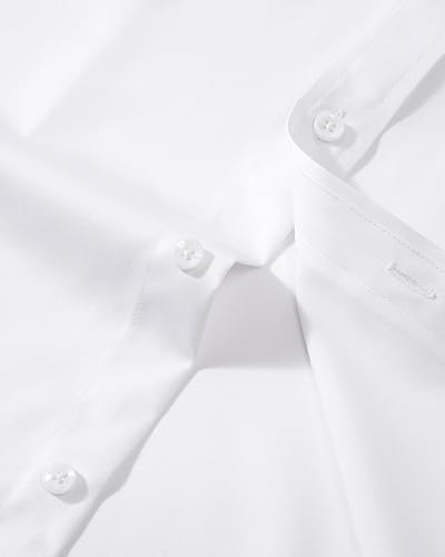 Miniatura 4 de Alimens & Gentle Camisas de vestir para hombre, manga larga, elásticas, sin arrugas, con botones