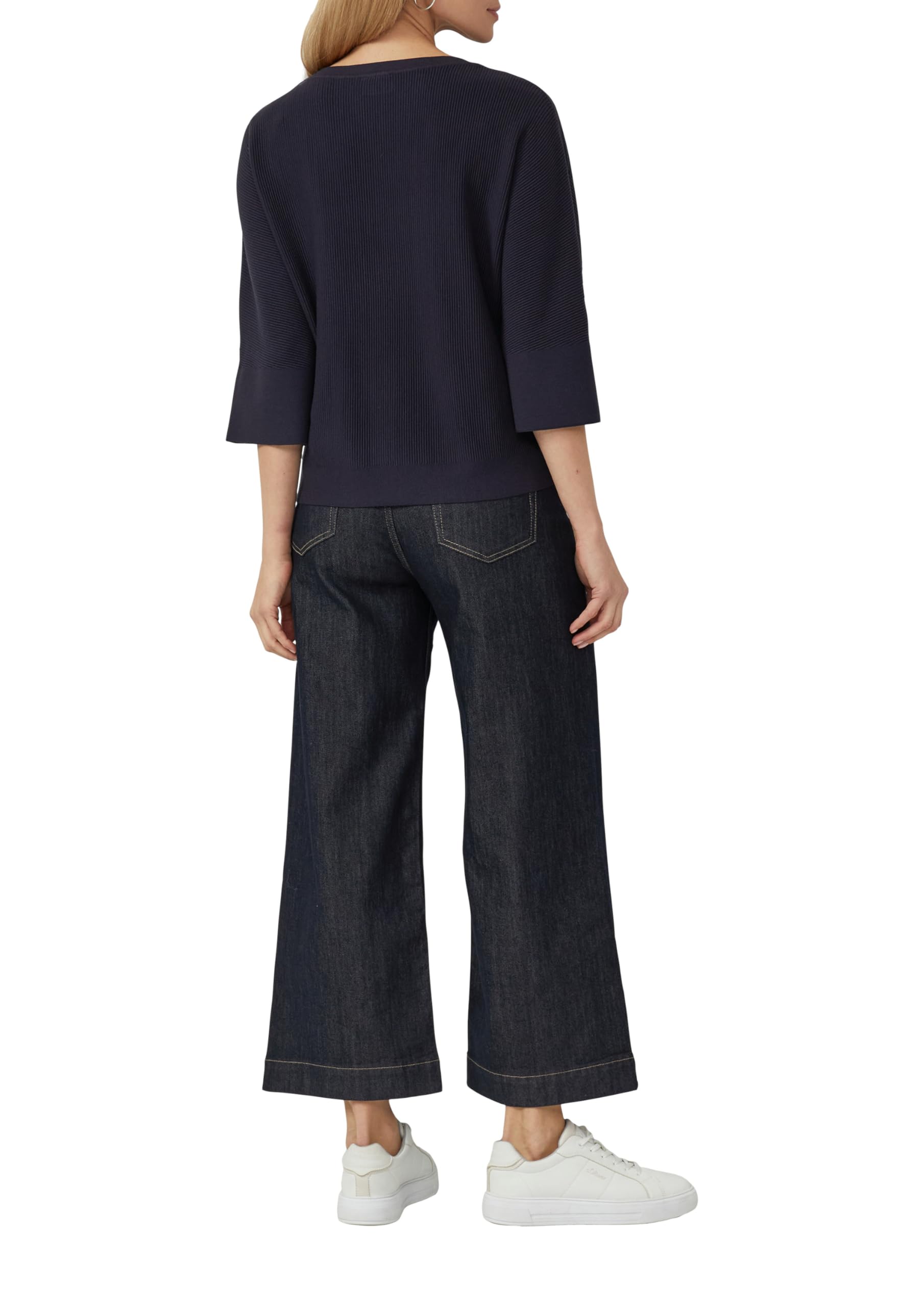 s.Oliver Strukturierter Pullover Relaxed Fit Zierknopfleiste