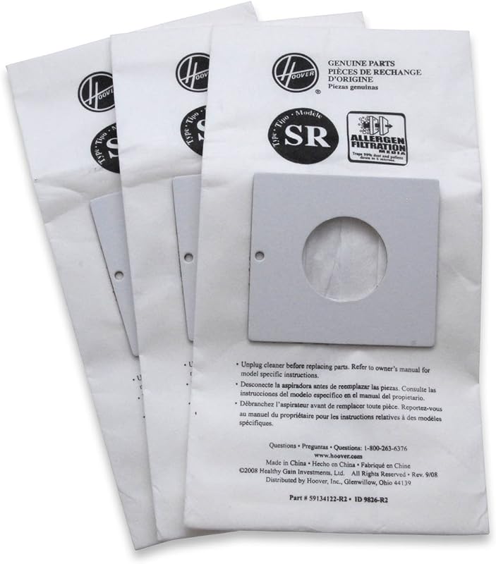 Vacuum Cleaner Bags for Duros Canister Vacs, Pack of 3, Type SR