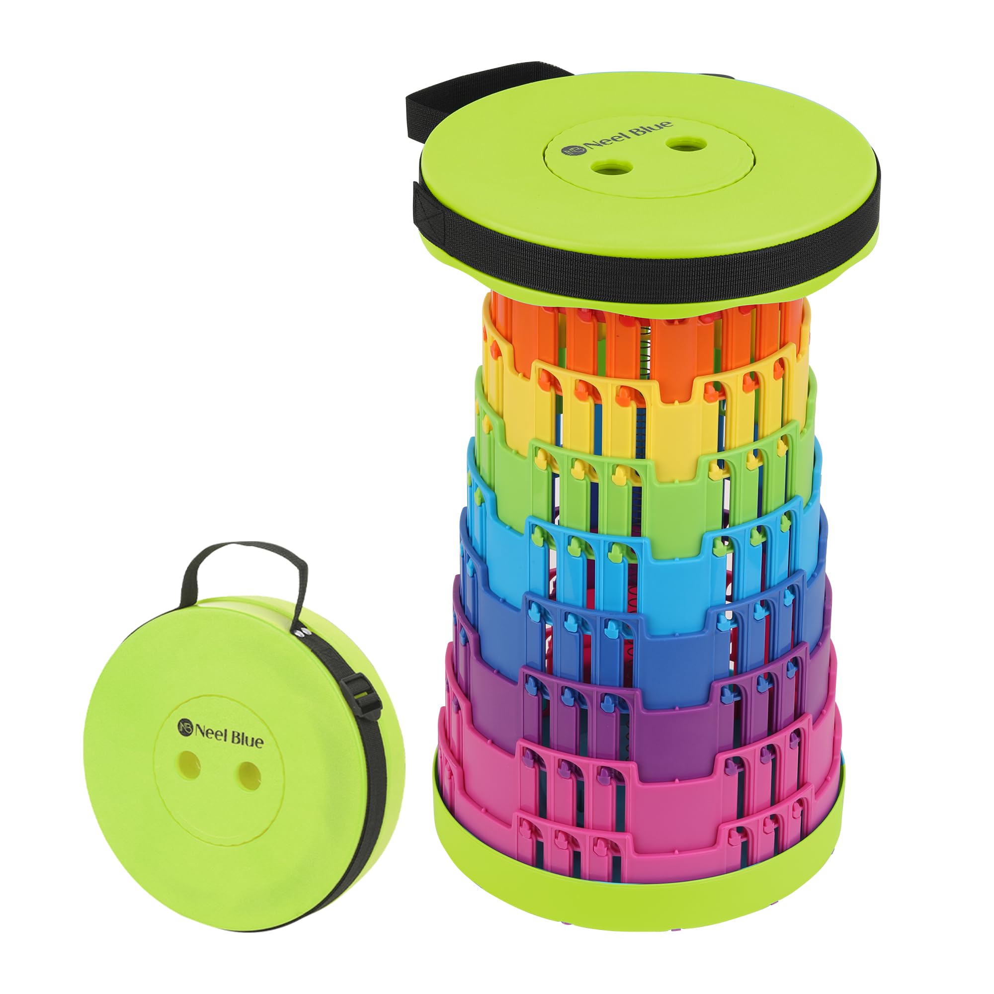 Event Decor Shop Telescopic Foldable Camping Stool 440lbs - Rainbow Green