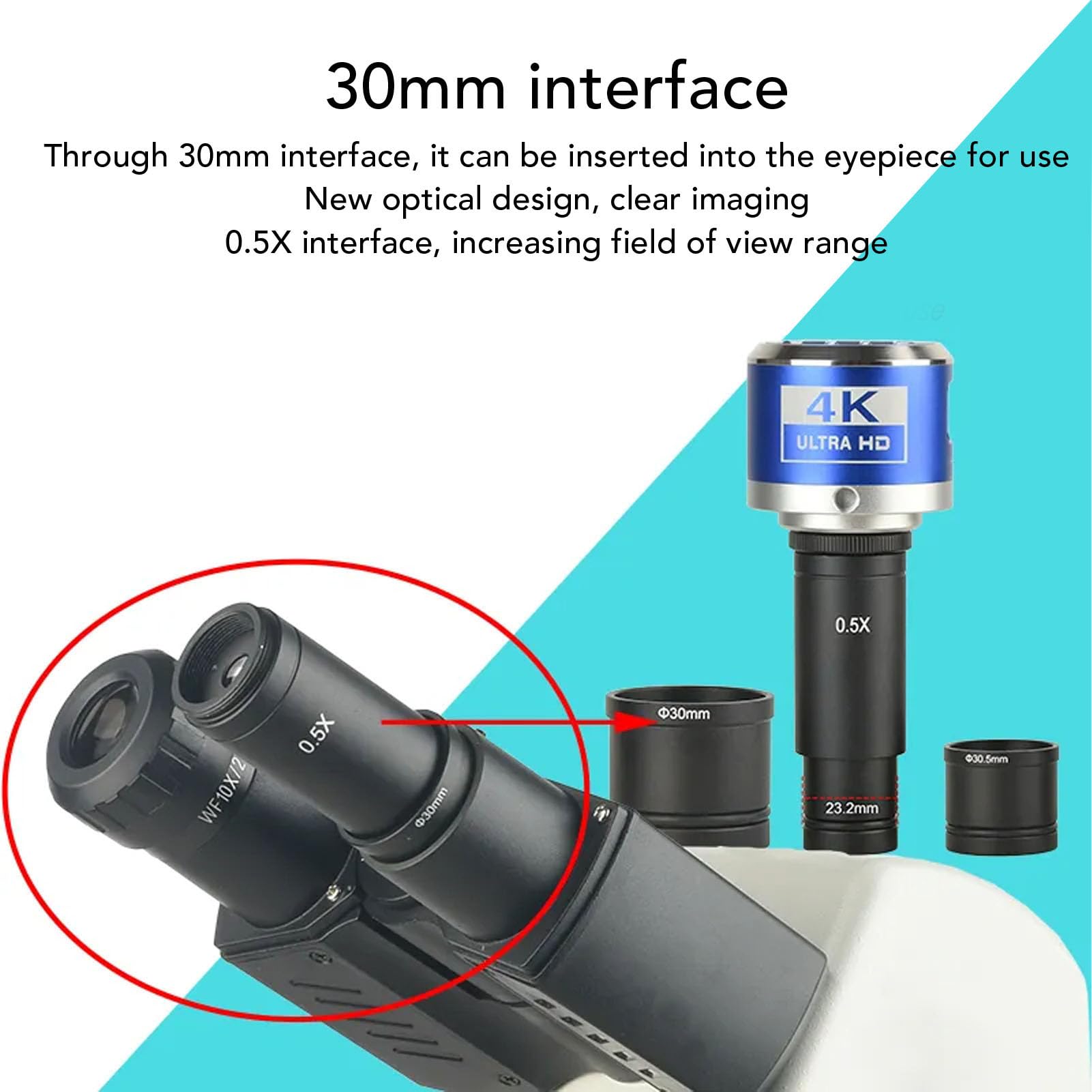 Electronic Industry Microscope Camera, Digital Microscope Camera Type C Port for Laboratory (US Plug)