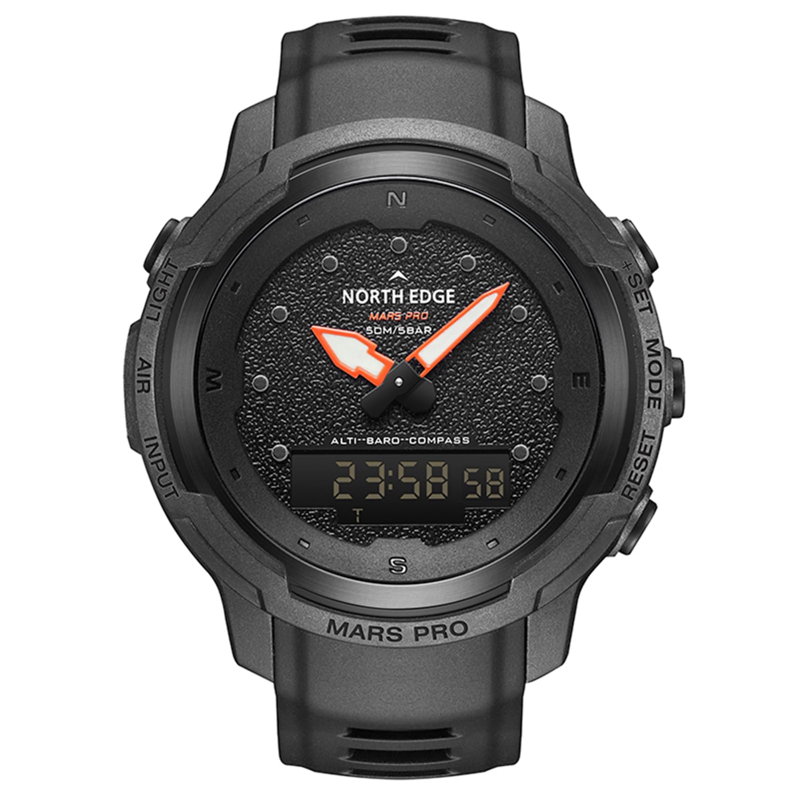Jemora Reloj Despertador de Fibra de Carbono para Deportes al Aire Libre para Hombre, brújula, altímetro, barómetro, termómetro
