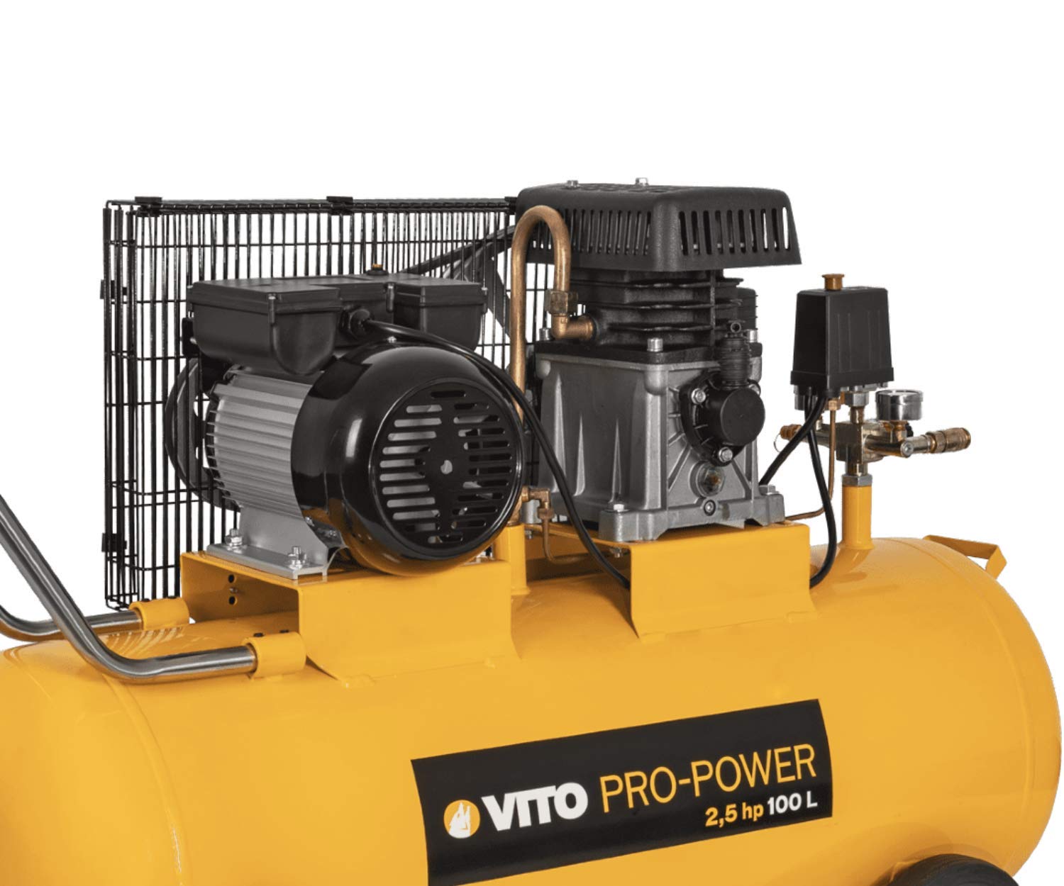 VITO - Kompresor pasowy 100 litrów 2,5 KM 1,9 kW 230V AC Ciśnienie 10 Bar