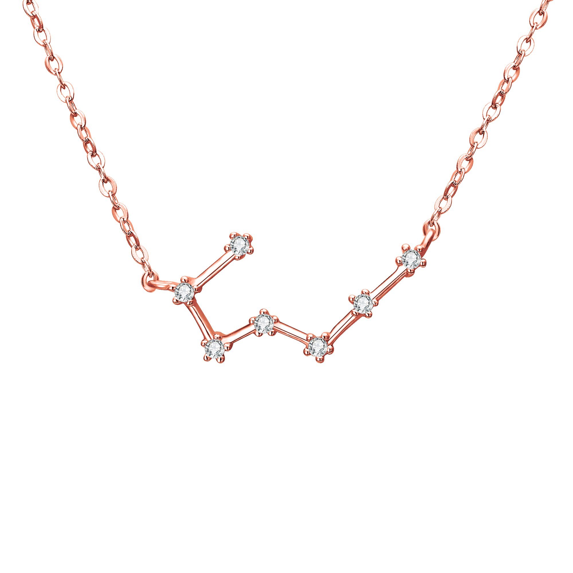 Imagen de catálogo asociada a Collares Mujer - Clearine Serie de Constelación Colgante Plata 925 Tono Oro Rosa Horóscopo Excl
