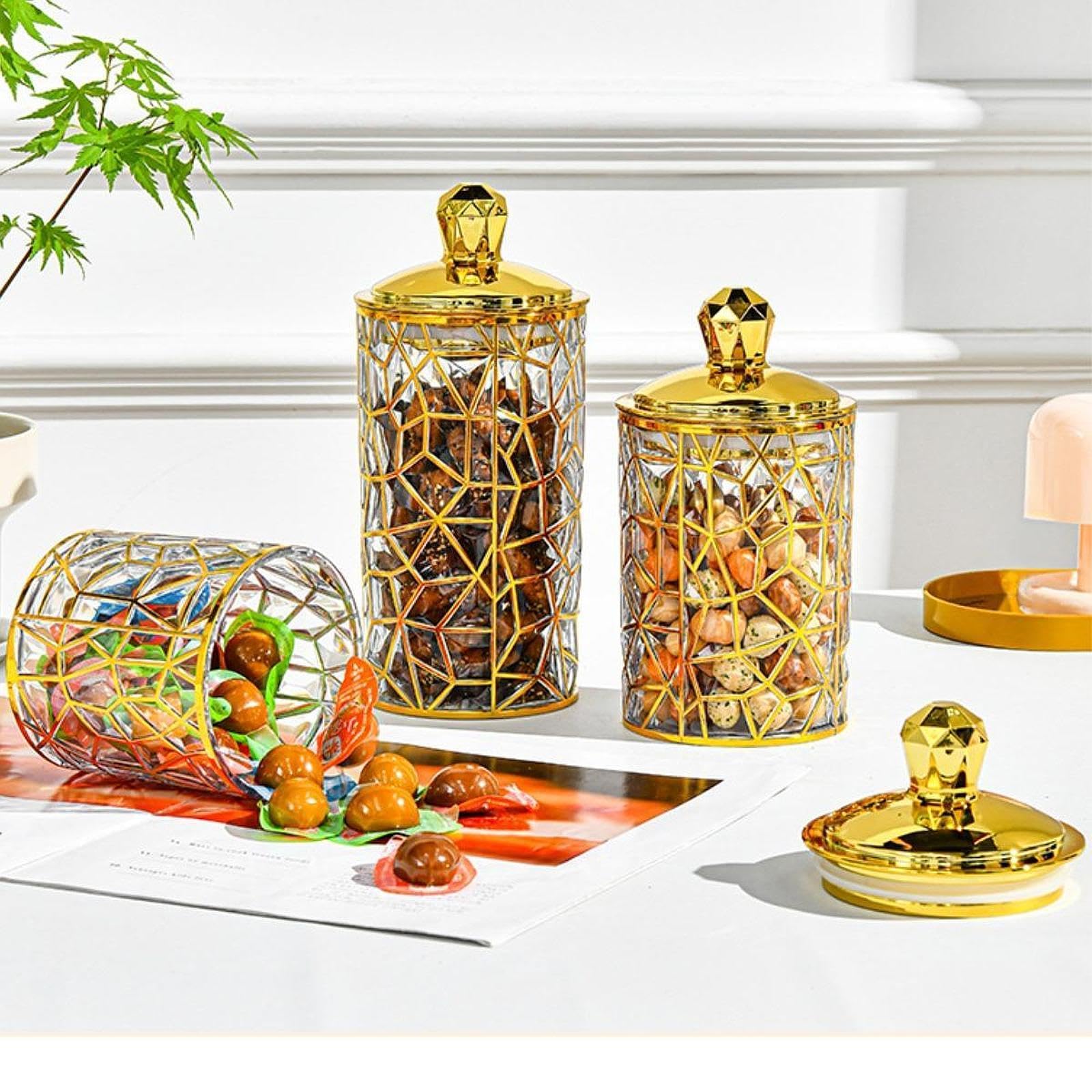 3 Teiliges Kaffeedosen Set, Tragbar, Vorratsbehälter für Lebensmittel, Kaffeebohnen Vorratsbehälter für Zucker, Snacks, Nudeln, Style B