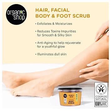 Organic Shop Body Scrub Natural Sicilian Orange and Sugar 250ml
