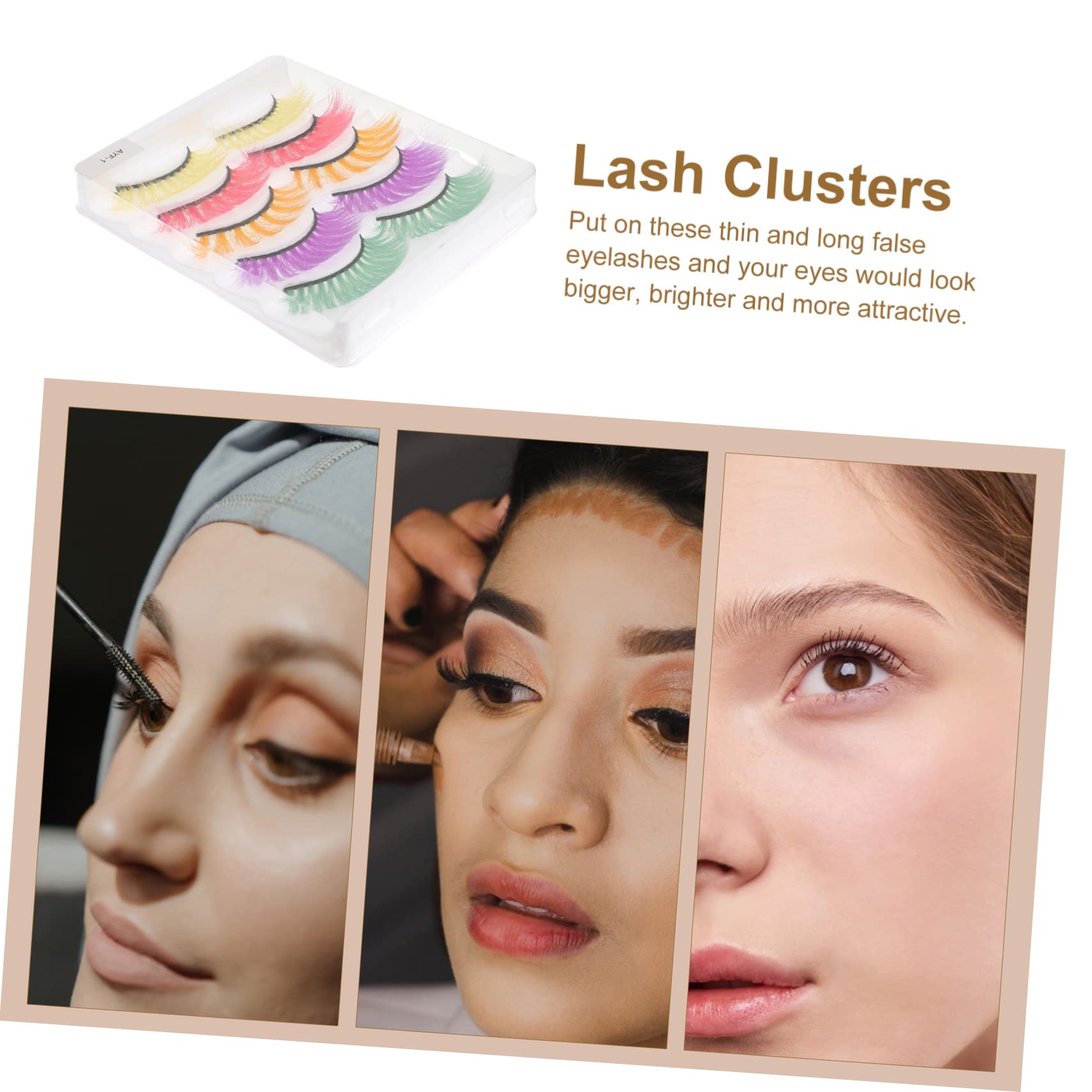 MAGICLULU 5 Set Kit Ciglia Finte Volume Extension Ciglia Finte Aspetto Naturale Leggero Delicato Sugli Occhi Riutilizzabile 5 Paia*5