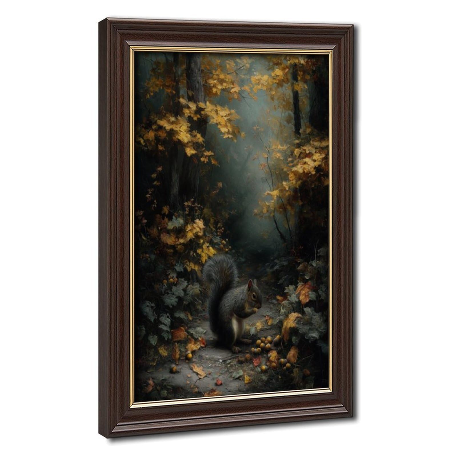 Bareronor Turquoise Forest Squirrel Canvas Poster Bedroom Decor Landscape Office Room Decor Gift 20" L X 30" W